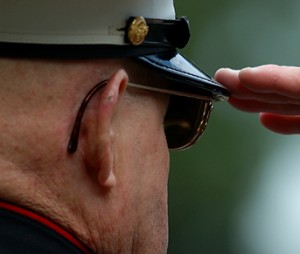 close up of man saluting