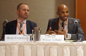 Brian Fitzpatrick and Devon Carbado discussing Fisher v. Texas at a hot topic panel about Affirmative Action