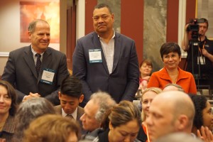 Paul Marcus, President-Elect, with Vincent Rougeau and Alicia Alvarez newly elected Executive Committee members at the House of Representatives meeting
