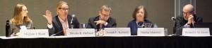 5 panelists seated at table at 2016 AALS Annual Meeting symposium “Violence Against Women”