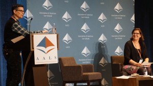 Carolyn Grose, Mitchell Hamline School of Law, and Margaret Johnson, University of Baltimore School of Law, invite attendees to reflect on the conference at the final Plenary Session.