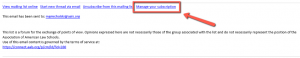 Screenshot circling 'Manage your subscription' button