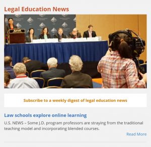 Screenshot of AALS Legal Education News page