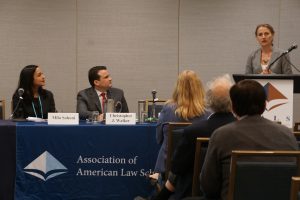 2017 Scholarly Papers Award Winner Christopher Walker, Ohio State Law, and Honorable Mention Mila Sohoni, San Diego Law, at the presentation.