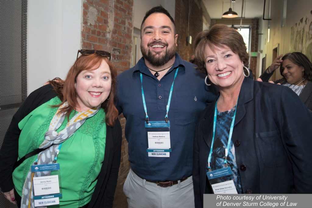 University of Alabama Law faculty Jenny Ryan, Joshua Medina and Anne Sikes Hornsby at the reception Sunday evening.