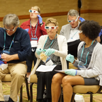 Attendees participating in an exercise during the session “Teaching Empathy to Millennials for These Tumultuous Times” at the 2017 AALS Conference on Clinical Education.
